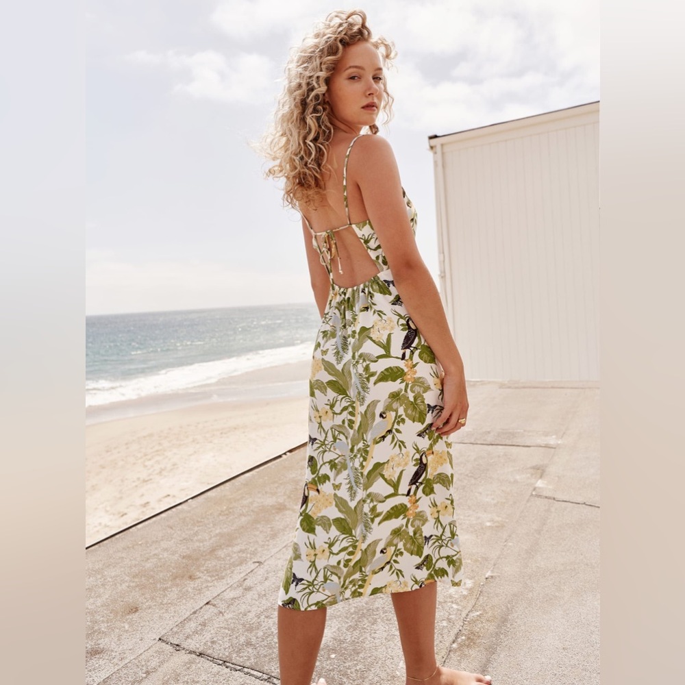Reformation | Solane Dress in Tropics XS Midi Dress